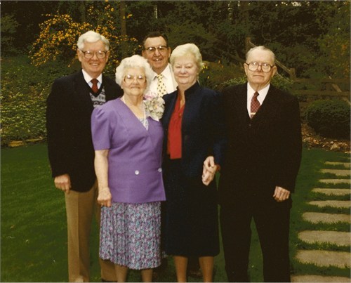 Joseph Patrick Maloney, Anna Marie Maloney Mahon, David  John Mal,oney, Margaret Maloney Mahon, and Martin Maloney - 1991.jpg